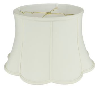 122 Shantung Bell Out Scallop Bottom Floor Lamp Shade with Piping #122
